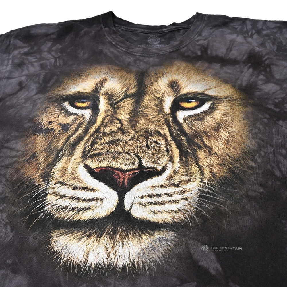 The Mountain Lion Face Graphic Tie Dye T-Shirt Men's XL Tee